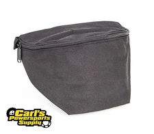 Handlebar pouch bag with fasten strips for snowmobiles, dirt & motocross bikes