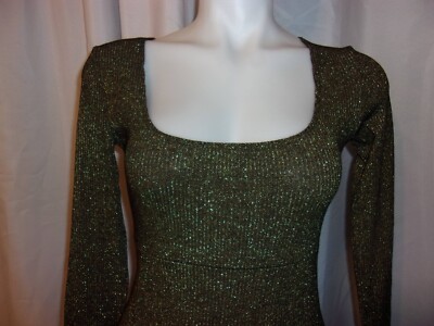 URBAN OUTFITTERS Women's Gold & Black Metallic Long Sleeve Bodycon Dress  Size S | eBay