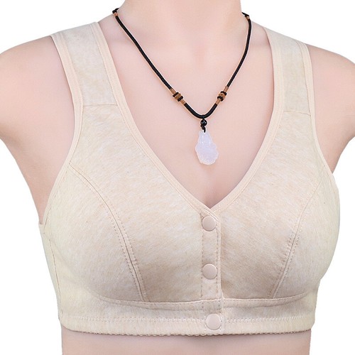 Women Cotton Front Closure Bra Wireless Bras Bralette Push Up Front Closure B * - Picture 10 of 19
