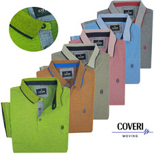 Polo Uomo 3 Bottoni Manica Corta 100% Puro Cotone Elegante COVERI M L XL XXL 3XL