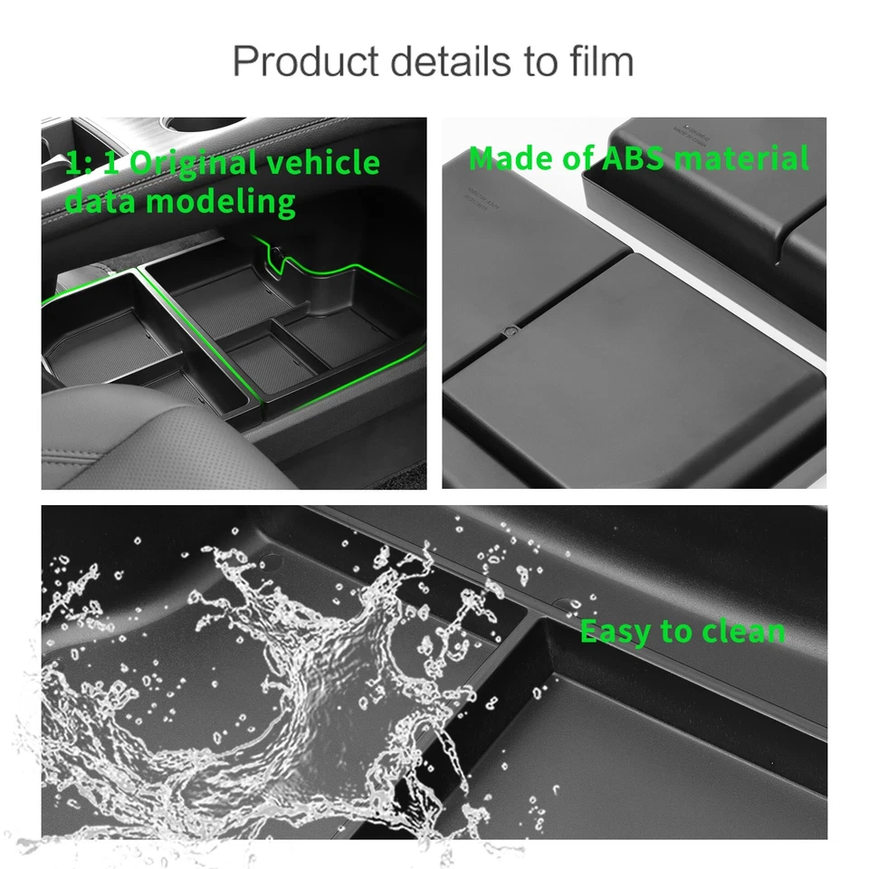 Bandeja organizadora caja de almacenamiento capa inferior central 2 piezas para Toyota Sienna 2024 2025 Foto 4 de 4
