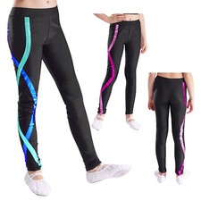Kids Girls Tights Elastic Waistband Trousers Athletic Pants Gym Costume Yoga