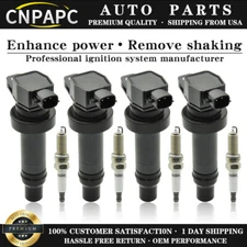 CNPAPC 4X Ignition Coils &Spark Plug For Kia Rio Soul Hyundai Accent 27301-2B010