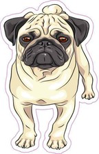 3X5 Pug Sticker Vinyl Cup Decal Truck Window Car Bumper Stickers Dog Cup Decals