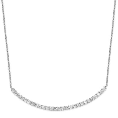 Cheryl M silber brillant geschnitten CZ gebogene Stange 18 Zoll Halskette QCM1214