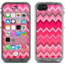 Skin Decal for Lifeproof iPhone 5C Fre Case / Red Pink Chevron