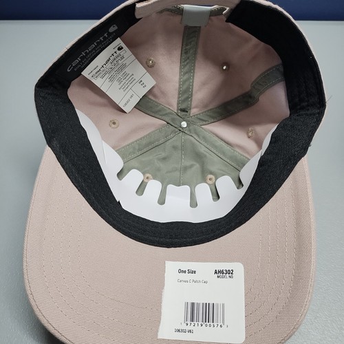 Carhartt C Patch Baseball Cap Unisex One Size Mauve Cotton Canvas Strapback - Picture 7 of 11