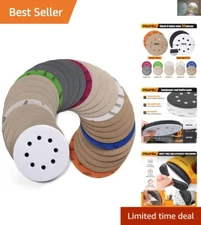 Professional 5" Hook and Loop Sandpaper Discs - 30 Pack for Wood/Metal Finishing