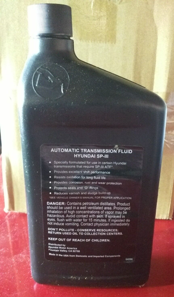 Genuine Hyundai SPIII SP-3 Automatic Transmission Fluid - 6 Quart Pack