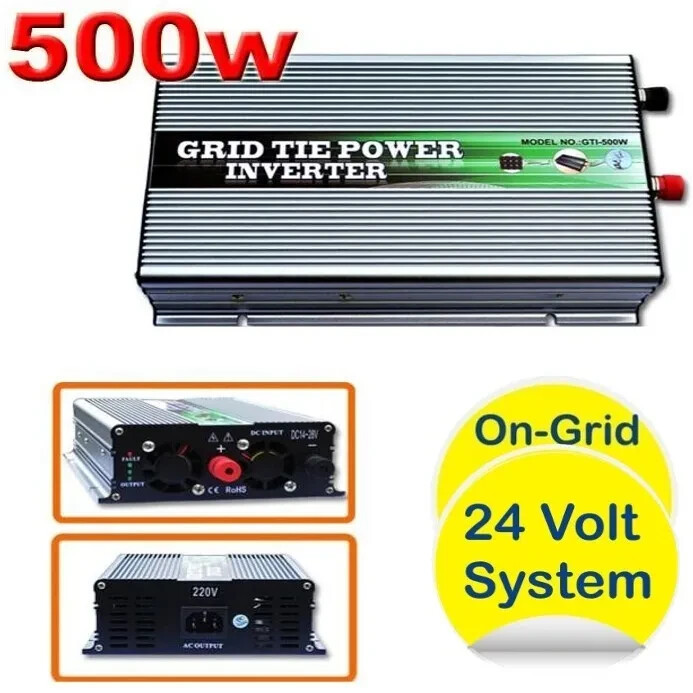 Onduleur injection réseau 500W pour panneaux solaires 24V