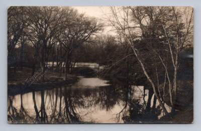 Tranquil River Scene RPPC Pittsburgh Kansas Antique Ferguson Photo Cover 1912