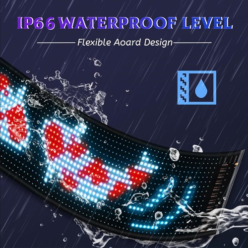 USB Coche Luz Trasera Ventana Pantalla LED Color APP Control Imagen Palabras - Imagen 6 de 16