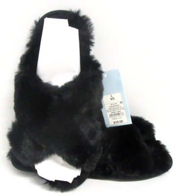Cat & Jack Youth Big Girls Black Brooklyn Crossband Faux Fur