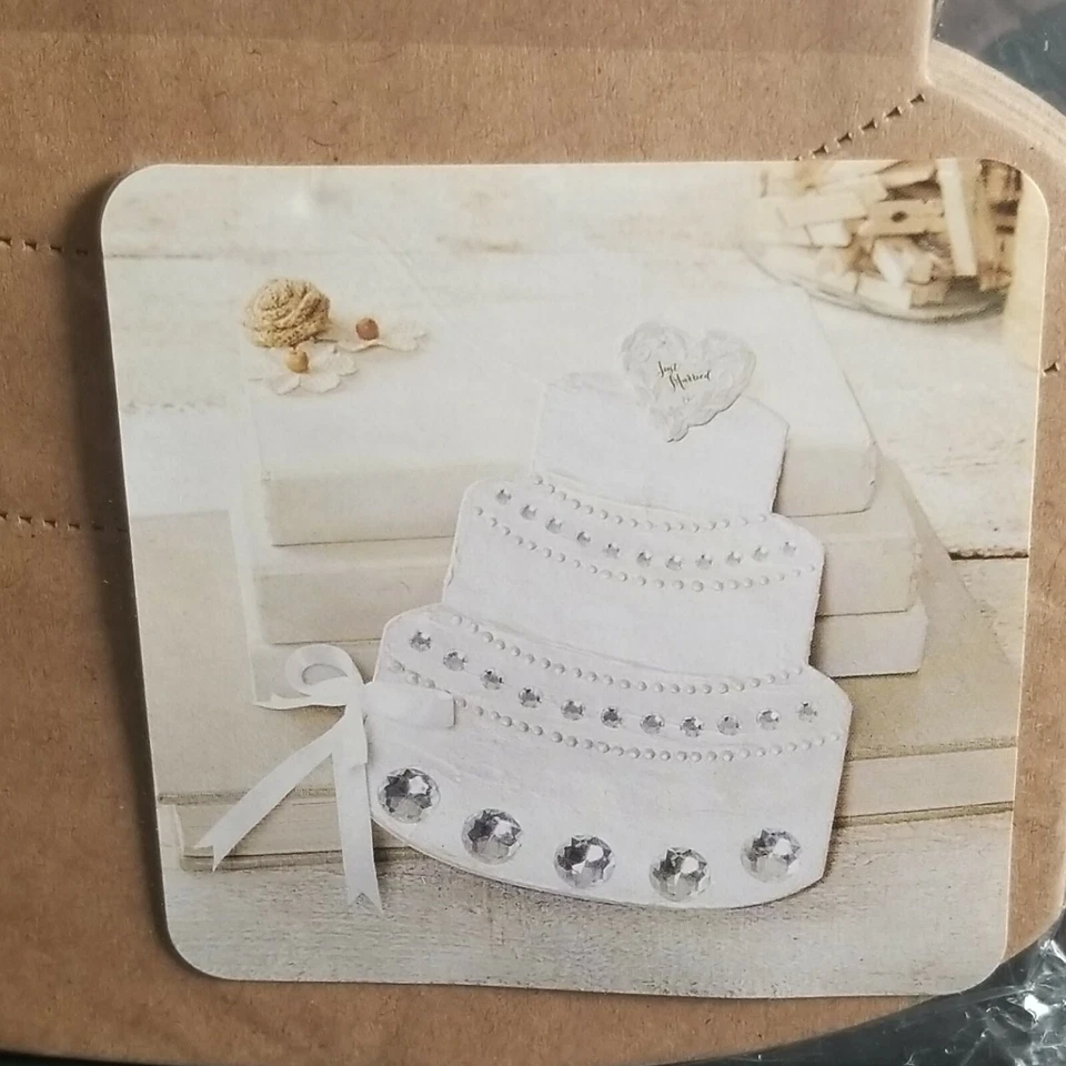 Álbum Portapapeles Recuerdo Medios Mixtos Boda Pastel Troquelado Forma Cartulina Foto 2 de 4