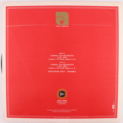 Beethoven, Muenchner – Settimino In Mi bemolle maggiore OP. 20 LP Record Italy - Picture 2 of 24