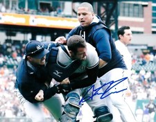 AUSTIN ROMINE  NEW YORK YANKEES   ACTION SIGNED 8x10