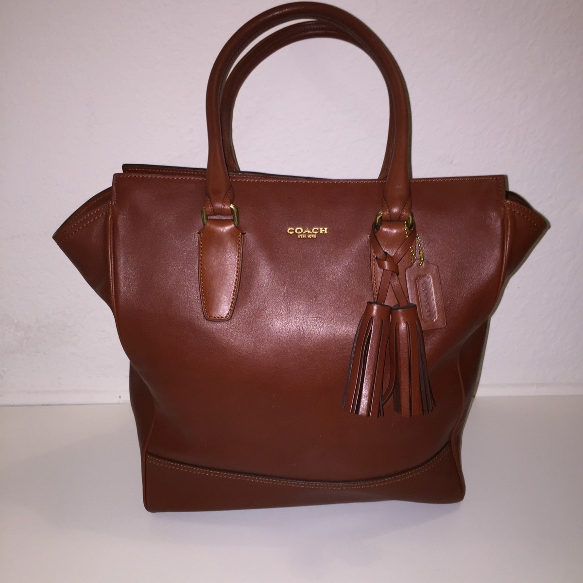 COACH レザー バッグ AUTHENTIC EUC COACH LEGACY LEATHER LARGE TANNER TOTE COGNAC #19924
