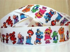 Muppets Kermit Print  1" Grosgrain Ribbon  5 Yard Cut