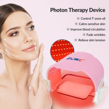 7 In 1 Colors Led Facial Light Therapy Red Blue Light Mask Device for Anti-Aging