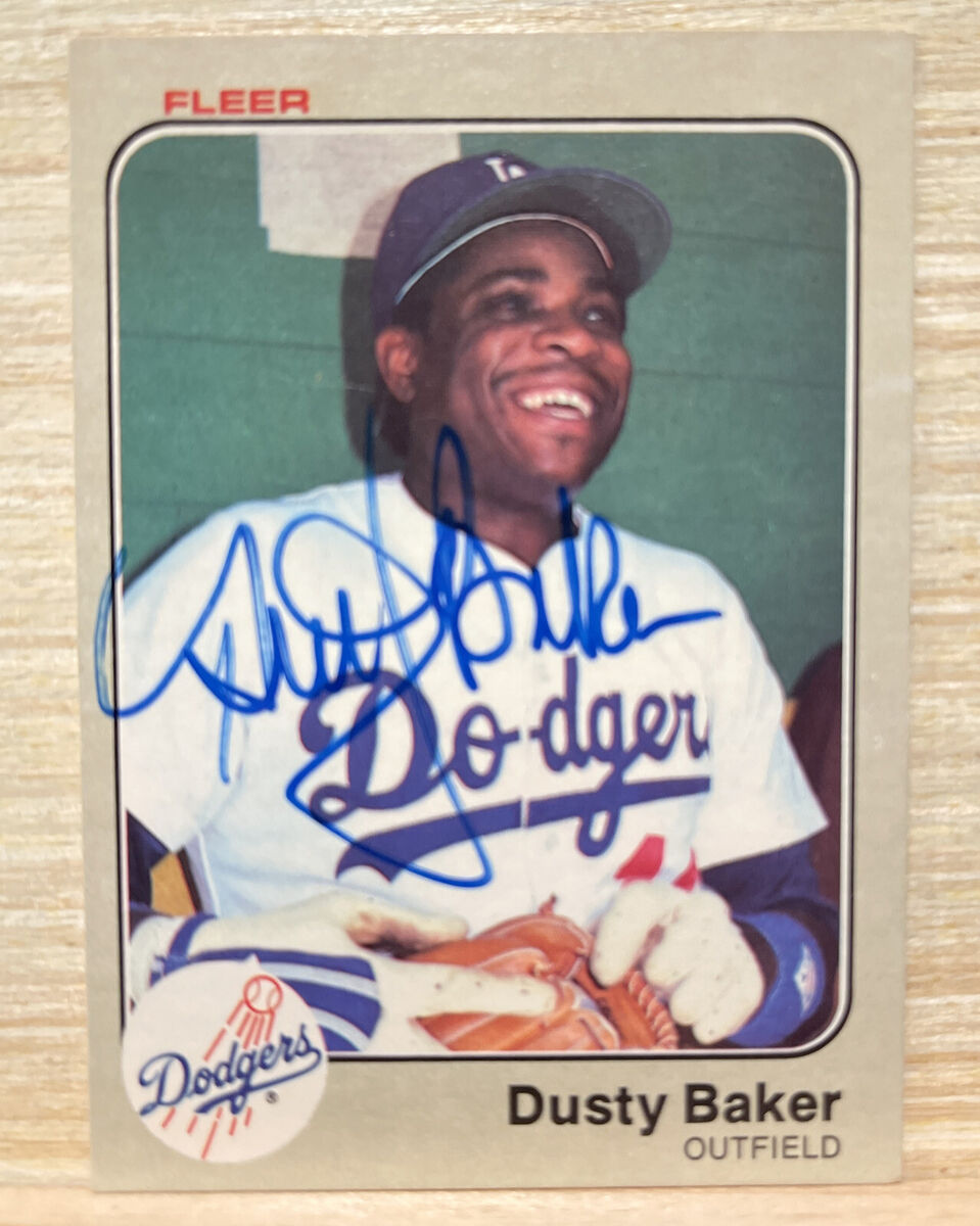 1983, Dusty Baker, LA Dodgers, Signed, Autographed, Fleer Baseball Card, Card # 201, 1983, Dusty Baker, LA Dodgers, Signed, Autographed, Fleer Baseball Card, Card # 201,