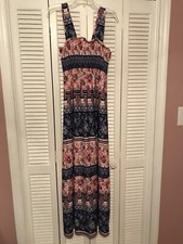 new directions maxi dress red white blue women’s small nwt G92