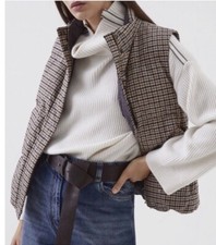 $4995 Brunello Cucinelli Monili Vest Plaid Puffer Jacket Coat Size Us 4, It 40