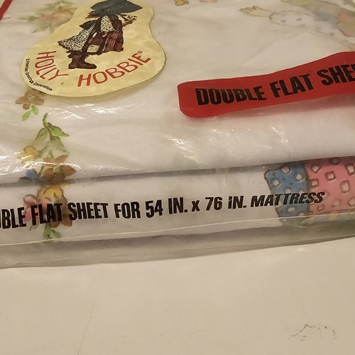 VTG 70s Holly Hobbie Full Sheet Only No Iron Luxury Muslin New Morgan Jones - Picture 3 of 9