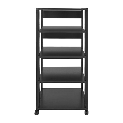 Freestanding Audio Rack AV Tower Media Stand 5-Tier Electronics Equipment Shelf