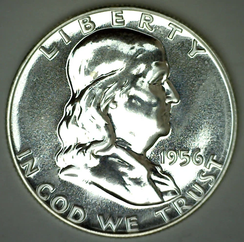 1956 Franklin Silver Proof Half Dollar Coin Fifty Cent 50c COIN as seen in photo