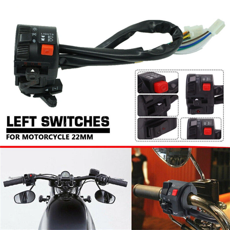 22mm 7/8"Motorcycle Handlebar Start Stop Headlight Hi/Low Throttle ON-Off Switch - Image 3 of 4