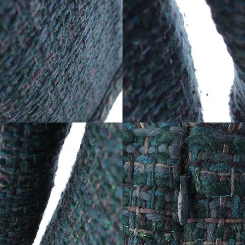 CHANEL 12C Tweed One Piece Dress Green 36 Wool P44833V32984 - Picture 7 of 8