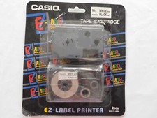 Casio EZ Label Printer Tape Cartridge 18mm White Tape, Black Ink IR-18we2s