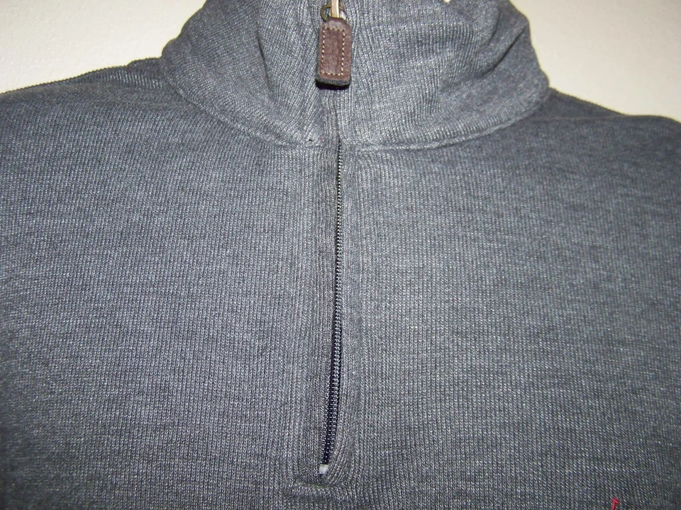 US Polo Association Quarter Zip Up Charcoal Gray Sweater Men’s Size Large - Image 3 of 4