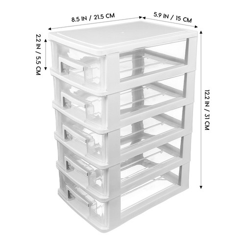 5 layer Storage Cabinet Plastic Drawer Type Closet Dustproof Storage Case - Picture 3 of 10