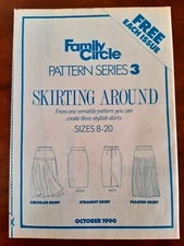FAMILY CIRCLE #3 LADIES SKIRTS YOKE STRAIGHT PLEATED CIRCULAR 8-20 PLUS UNCUT