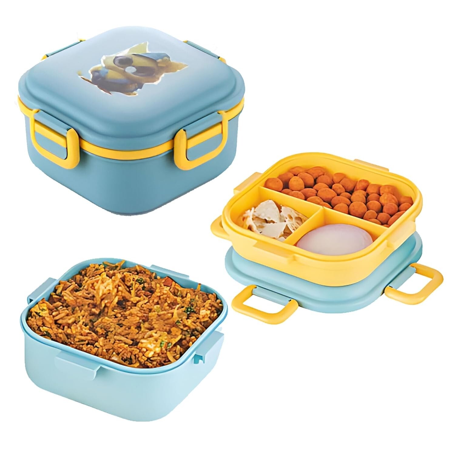 Colorful Leak-Proof Kids Bento Lunch Box with Compartments
