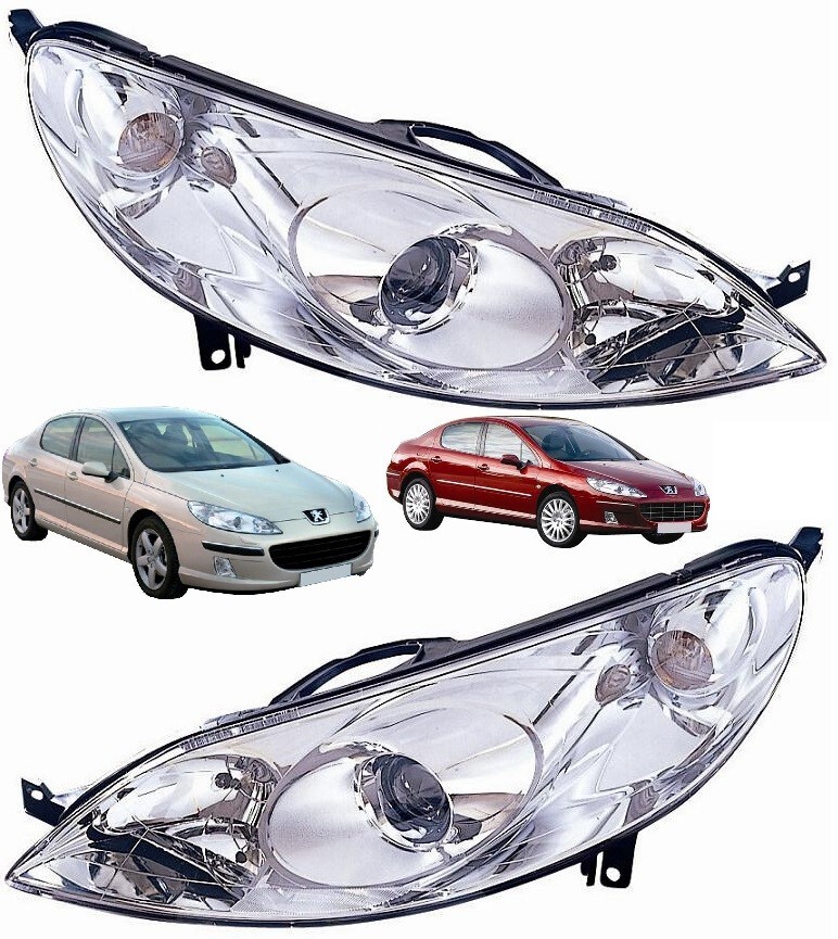 COPPIA FARI FARO FANALE PROIETTORE H7-H1 PEUGEOT 407 2004-2012 NUOVI