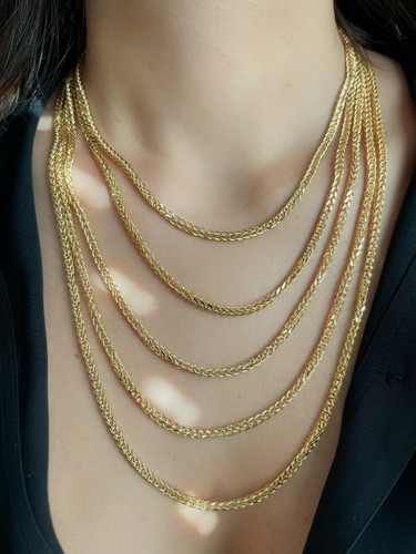 Real Gold Diamond Cut Necklace | eBay