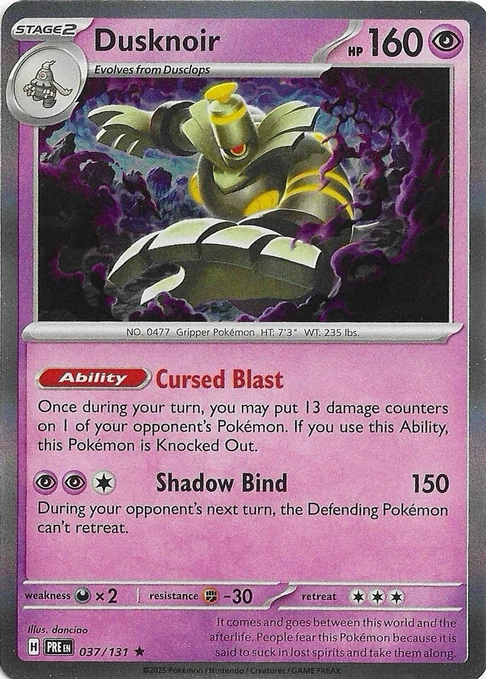 Dusknoir 037/131 Prismatic Evolutions Holo Rare Near Mint Pokemon DNA GAMES
