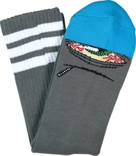 TOY MACHINE STONER SECT CREW SOCKS GREY/BLU 1 pair