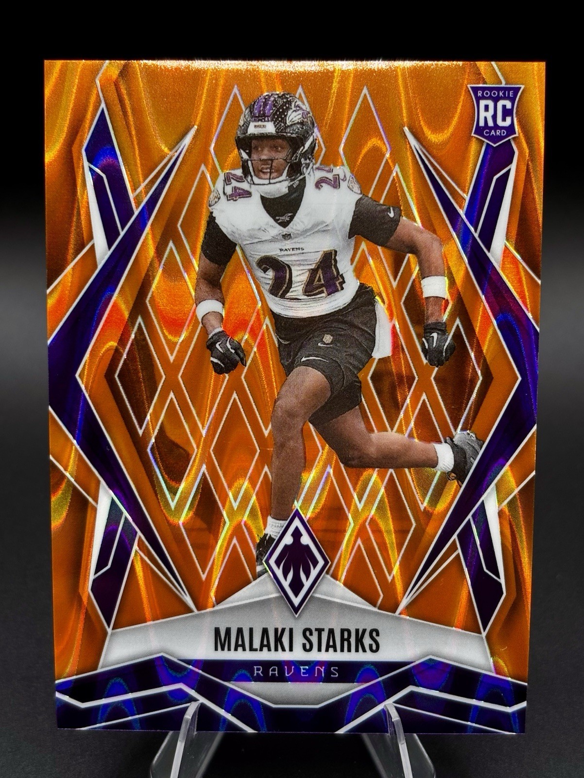 2025 Phoenix Football Malaki Starks Rookie /10 Orange Seismic Ravens RC SSP