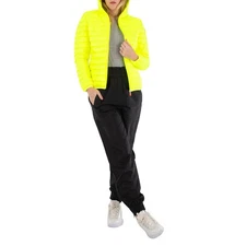 Save The Duck Ladies Fluo Yellow Kyla Hooded Puffer Jacket