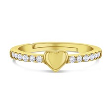 CZ Band Heart Size 3-5 Baby / Toddler / Kids Ring - Sterling Silver