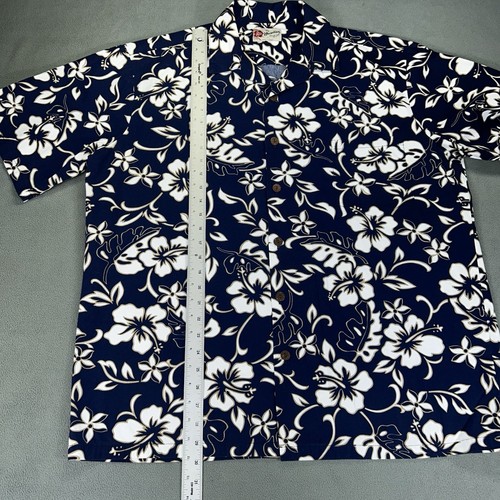 Vintage Hawaiihemd Hilo Hattie Herren Xl Blau Blumen Resort Strand Button Down - Bild 8 von 13