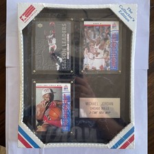 Michael Jordan Upper Deck Collector Plaque Factory Sealed 3 Cards +Nameplate