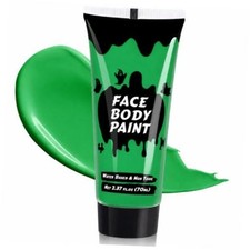 Cream Face Body Paint, Full-Coverage Washable 2.37 Oz Large Tube - Water Green