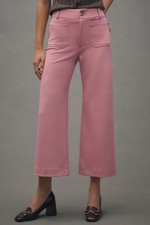 NWT Anthropologie Pink Colette Cropped Wide-Leg Pants by Maeve: Knit Edition, 25
