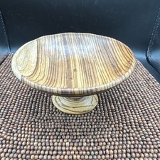 Rustic Hand Made Wooden Pedestal Bowl