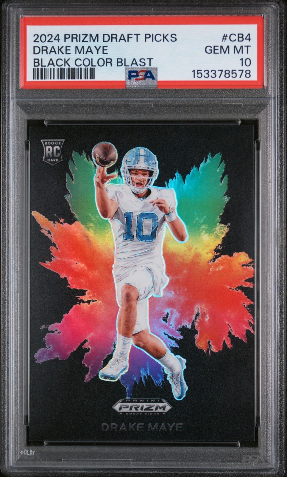 Drake Maye Panini Prizm Draft Picks Black Color Blast #CB4 Base