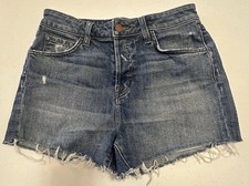 J Brand Denim Shorts Gracie High Rise Cut Off Distressed Size 26 Button Fly EUC